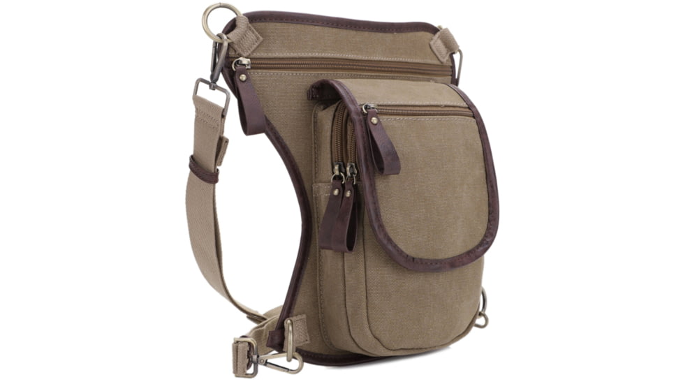 Jessie &amp; James Cougar Canvas Concealed Carry Waist and Leg Bag, Khaki, SMC52104R1 KH