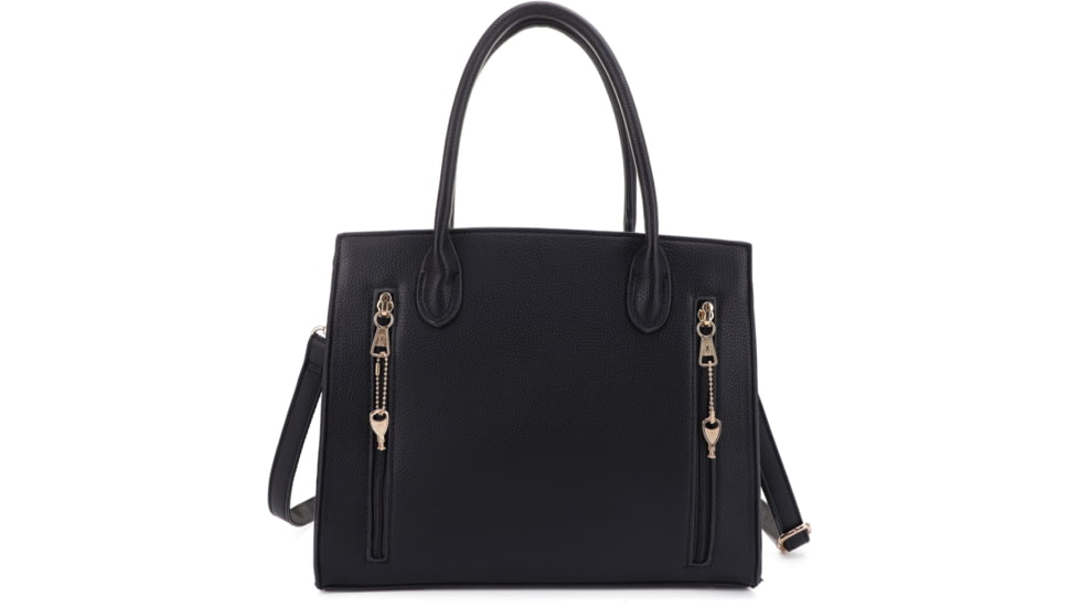 Jessie &amp; James Evelyn Concealed Carry Satchel Handbag, Black, SMC1309LK BK