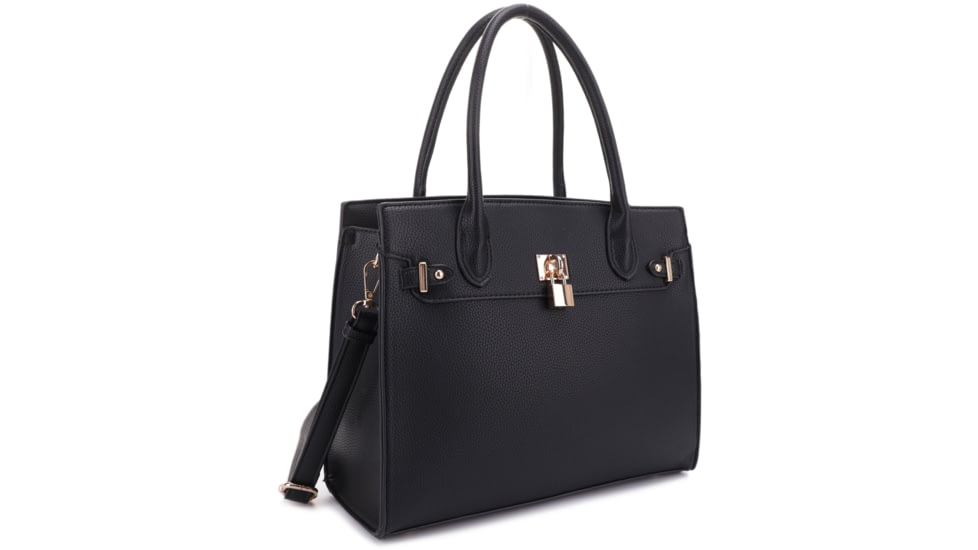 Jessie &amp; James Evelyn Concealed Carry Satchel Handbag, Black, SMC1309LK BK