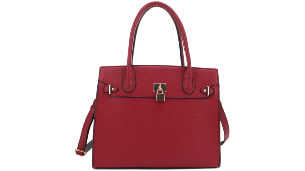 Jessie &amp; James Evelyn Concealed Carry Satchel Handbag, Burgandy, SMC1309LK BD