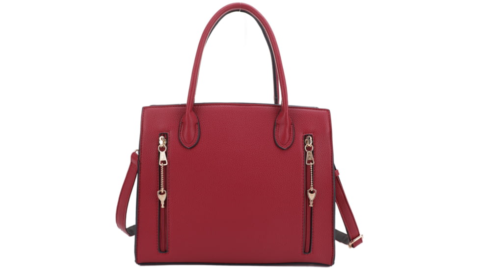 Jessie &amp; James Evelyn Concealed Carry Satchel Handbag, Burgandy, SMC1309LK BD