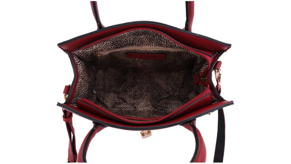 Jessie &amp; James Evelyn Concealed Carry Satchel Handbag, Burgandy, SMC1309LK BD