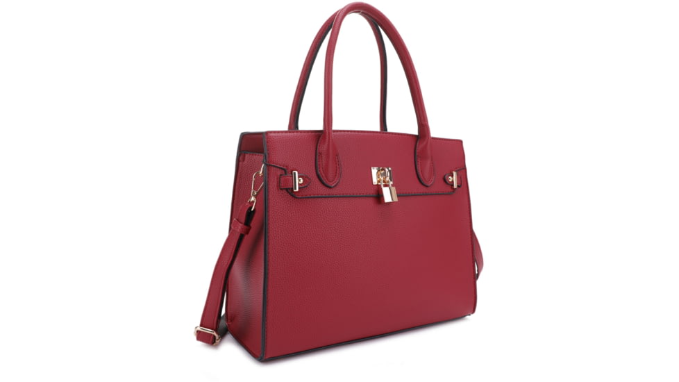 Jessie &amp; James Evelyn Concealed Carry Satchel Handbag, Burgandy, SMC1309LK BD