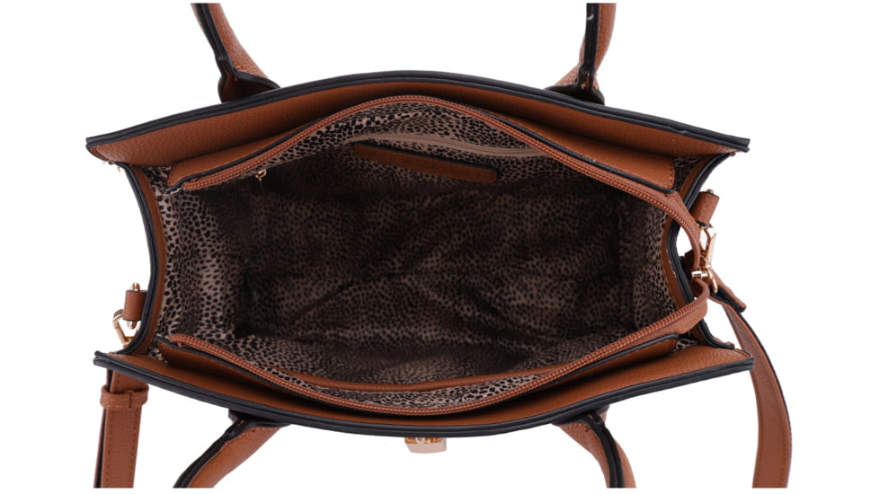 Jessie &amp; James Evelyn Concealed Carry Satchel Handbag, Tan, SMC1309LK TN