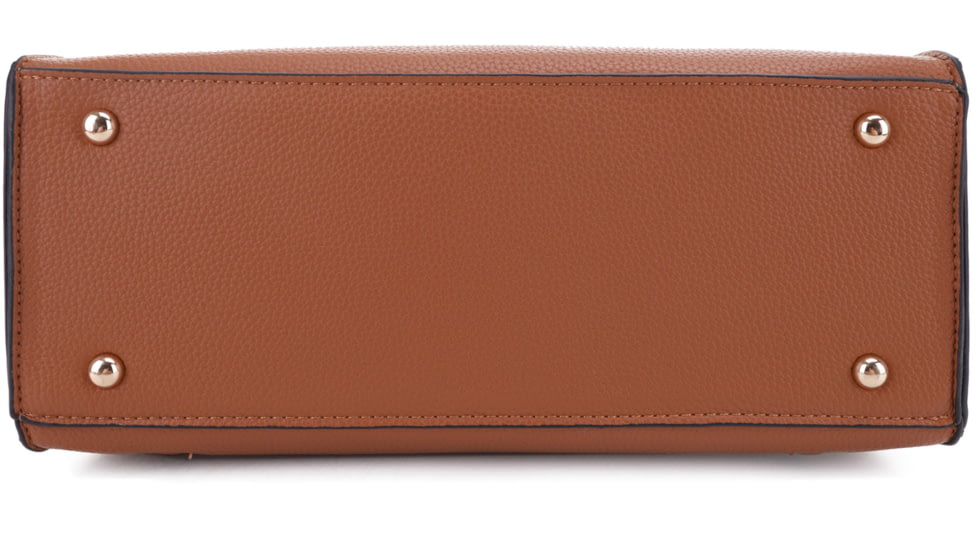 Jessie &amp; James Evelyn Concealed Carry Satchel Handbag, Tan, SMC1309LK TN