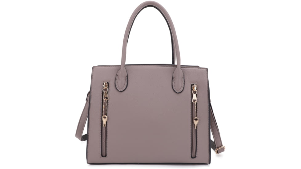 Jessie &amp; James Evelyn Concealed Carry Satchel Handbag, Taupe, SMC1309LK TP