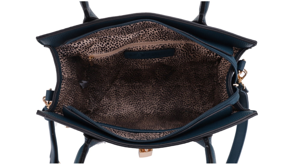 Jessie &amp; James Evelyn Concealed Carry Satchel Handbag, Teal, SMC1309LK TL