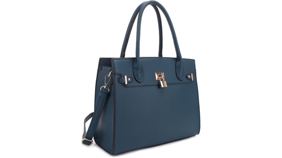 Jessie &amp; James Evelyn Concealed Carry Satchel Handbag, Teal, SMC1309LK TL