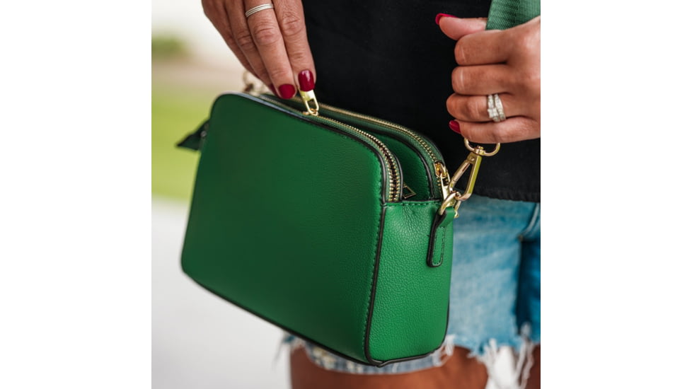 Jessie &amp; James Suzie Compact Concealed Carry Crossbody Bag, Kelly Green, SMC95832AZ KGN