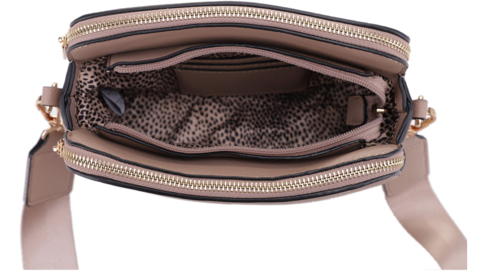 Jessie &amp; James Suzie Compact Concealed Carry Crossbody Bag, Taupe, SMC95832AZ TP