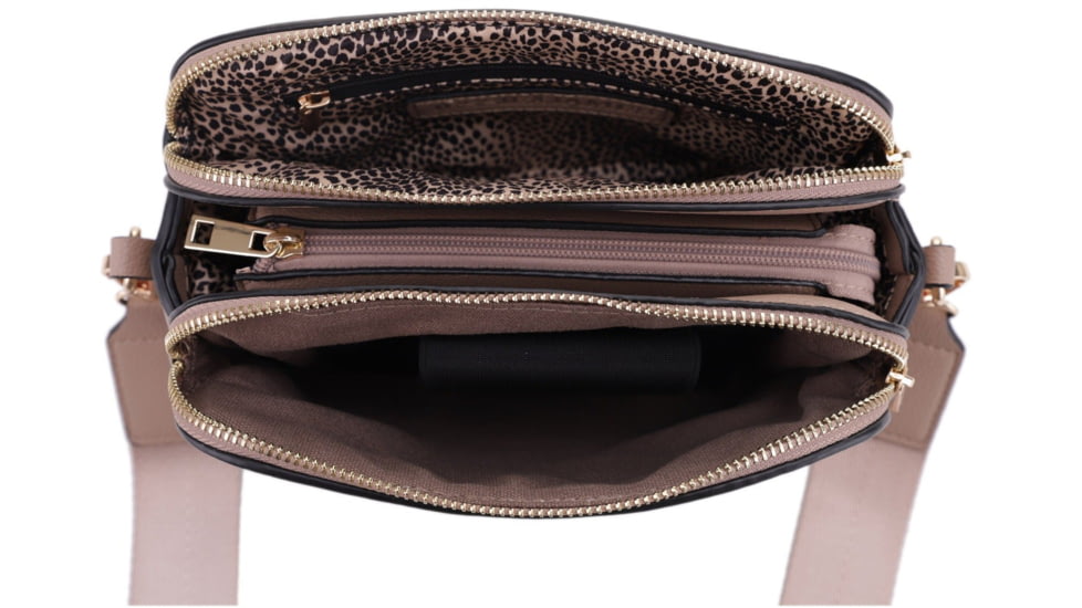 Jessie &amp; James Suzie Compact Concealed Carry Crossbody Bag, Taupe, SMC95832AZ TP