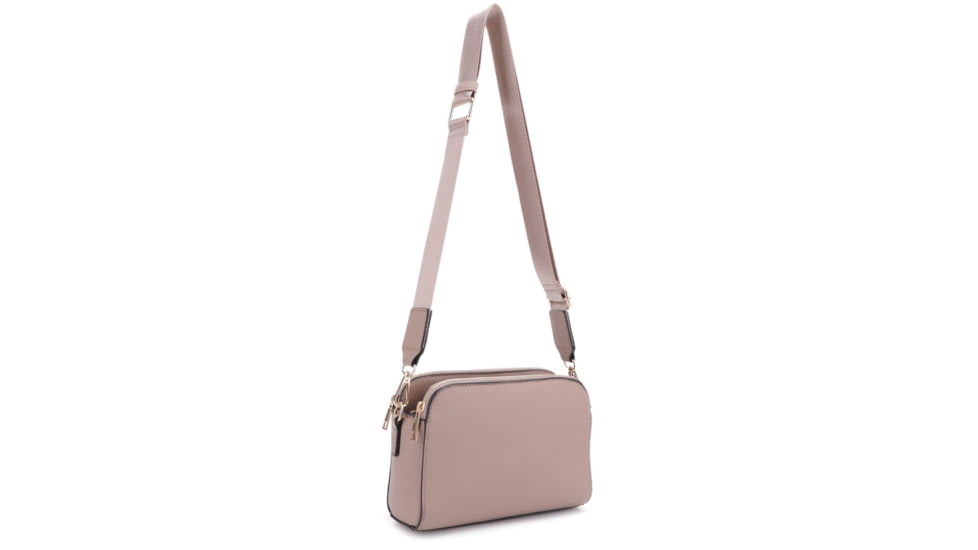 Jessie &amp; James Suzie Compact Concealed Carry Crossbody Bag, Taupe, SMC95832AZ TP