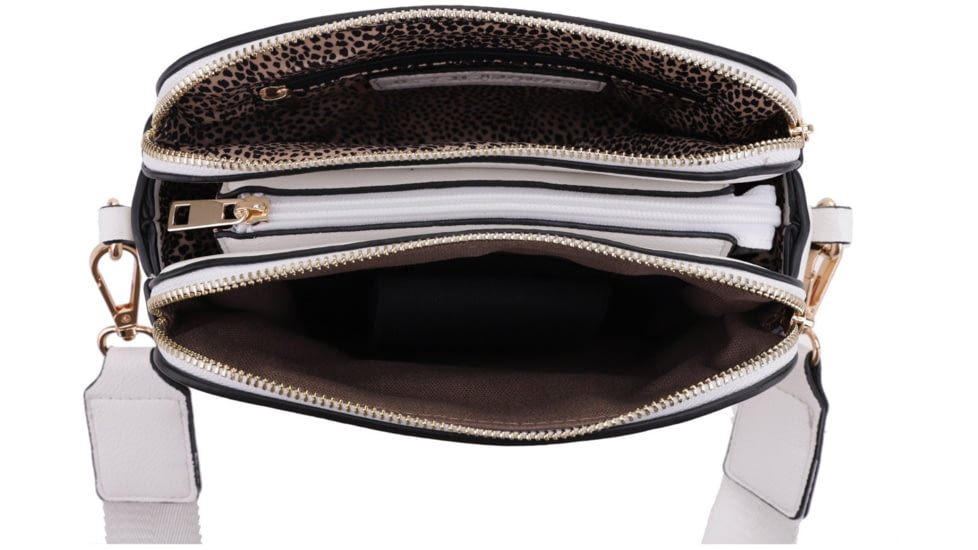 Jessie &amp; James Suzie Compact Concealed Carry Crossbody Bag, White, SMC95832AZ WT