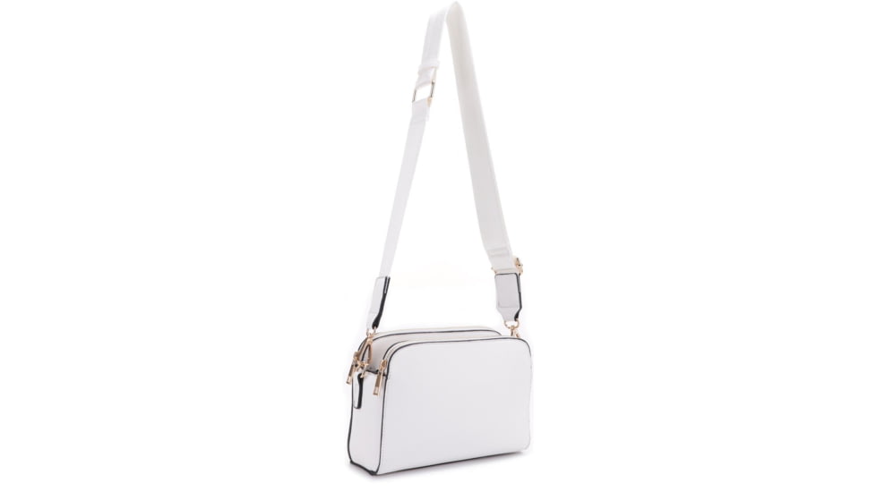 Jessie &amp; James Suzie Compact Concealed Carry Crossbody Bag, White, SMC95832AZ WT