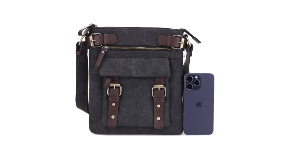 Jessie &amp; James Bailey CCW Canvas Crossbody Bag, Black, SMC98535L BK