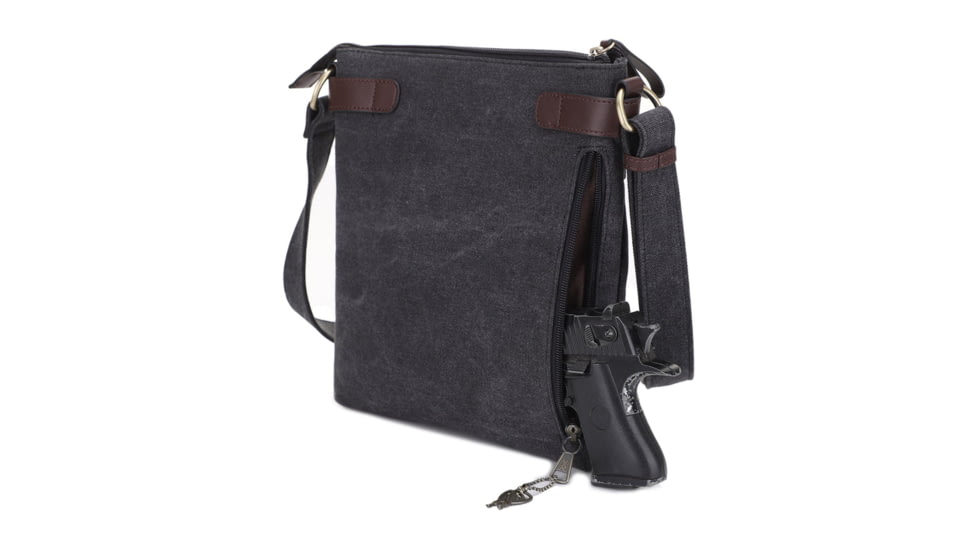 Jessie &amp; James Bailey CCW Canvas Crossbody Bag, Black, SMC98535L BK