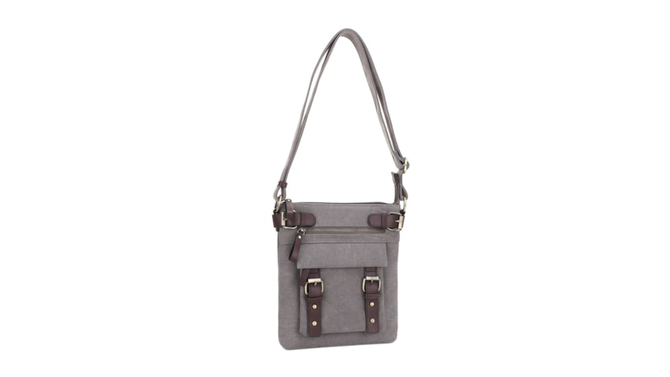Jessie &amp; James Bailey CCW Canvas Crossbody Bag, Grey, SMC98535L GY