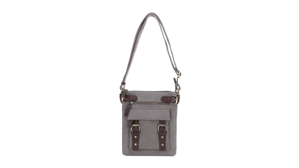 Jessie &amp; James Bailey CCW Canvas Crossbody Bag, Grey, SMC98535L GY