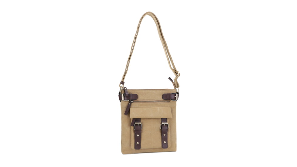 Jessie &amp; James Bailey CCW Canvas Crossbody Bag, Khaki, SMC98535L KH