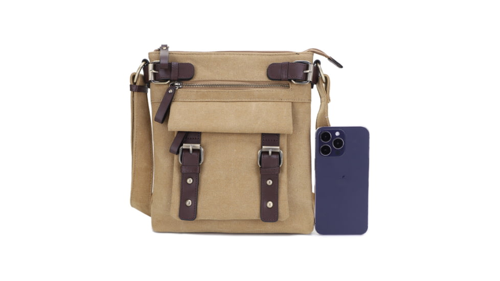 Jessie &amp; James Bailey CCW Canvas Crossbody Bag, Khaki, SMC98535L KH