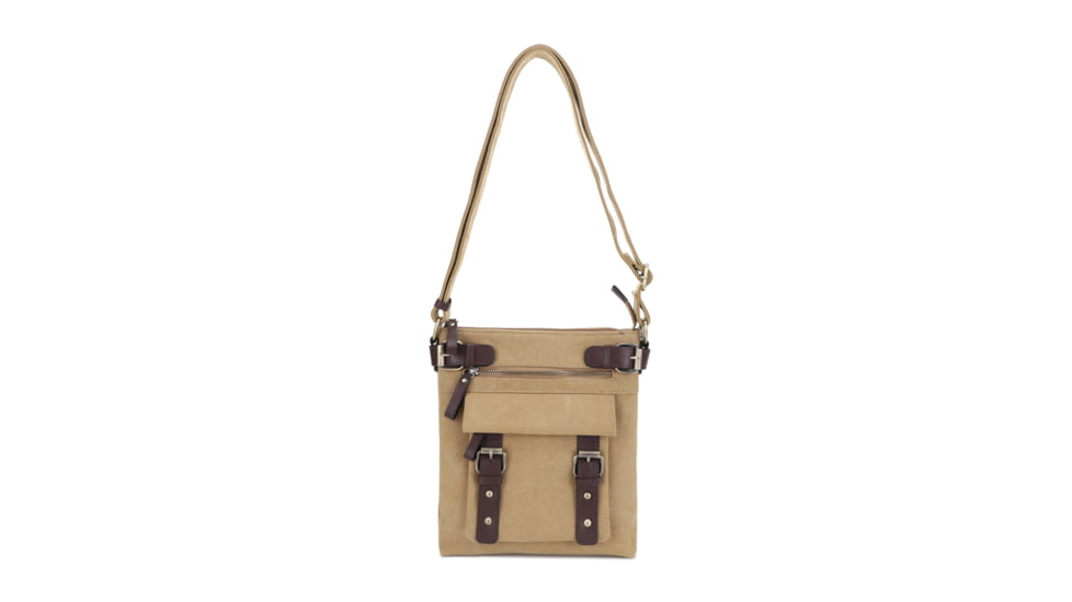 Jessie &amp; James Bailey CCW Canvas Crossbody Bag, Khaki, SMC98535L KH