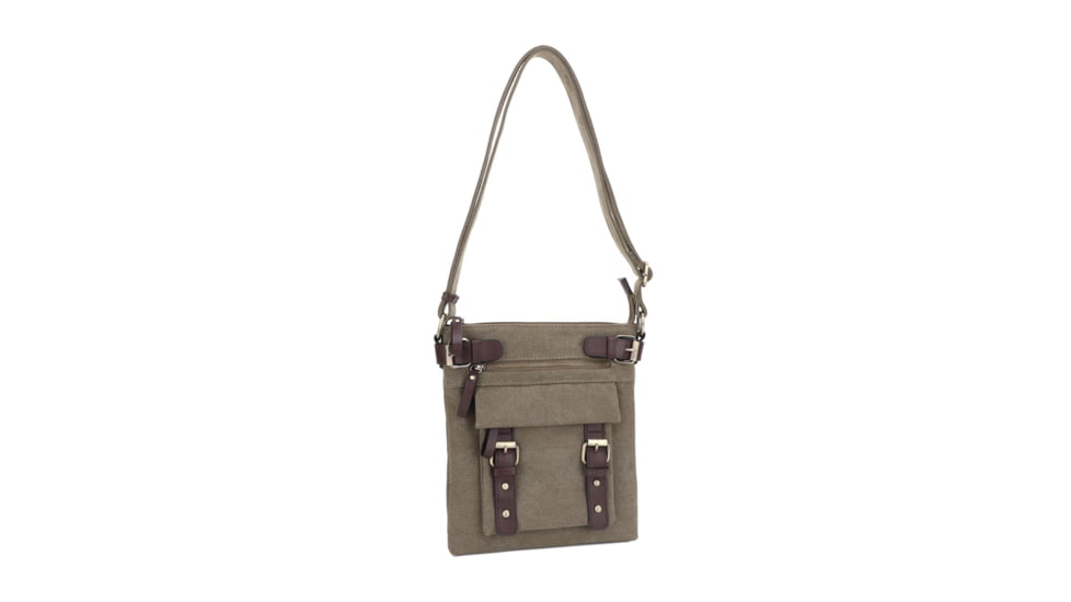 Jessie &amp; James Bailey CCW Canvas Crossbody Bag, Olive, SMC98535L OL