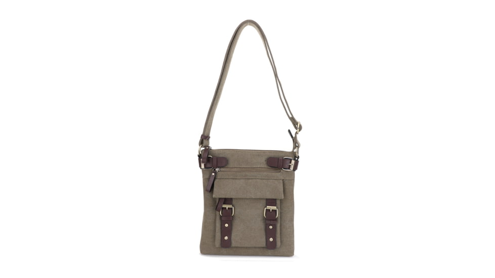 Jessie &amp; James Bailey CCW Canvas Crossbody Bag, Olive, SMC98535L OL