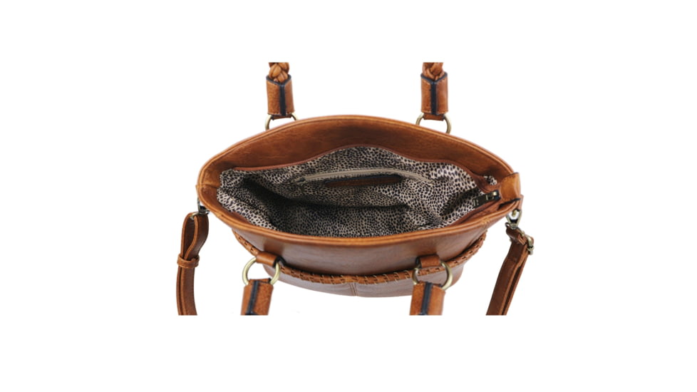 Jessie &amp; James Bella Concealed Carry Tote CCW Handbag, Brown, DSC31188LK BR