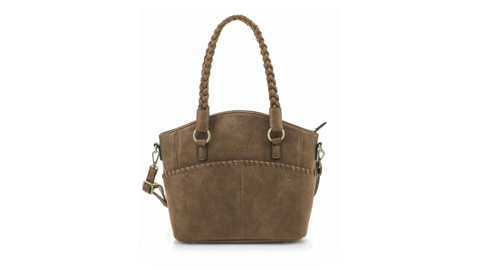 Jessie &amp; James Bella Concealed Carry Tote CCW Handbag, Dark Taupe, DSC31188LK DTP