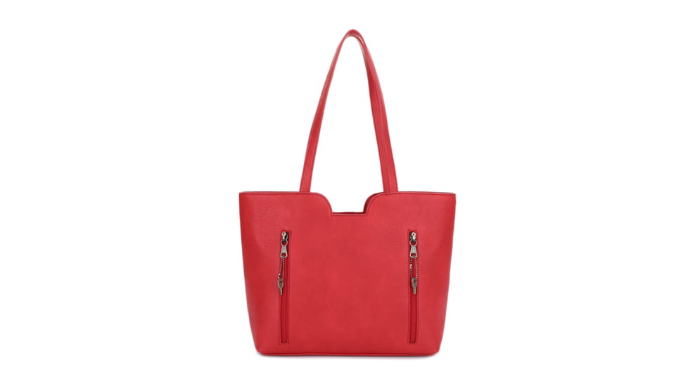 Jessie &amp; James Cassidy Concealed Carry Tote Bag w/Tooling, Matching Wallet, Red, SMC60223S RD/RD