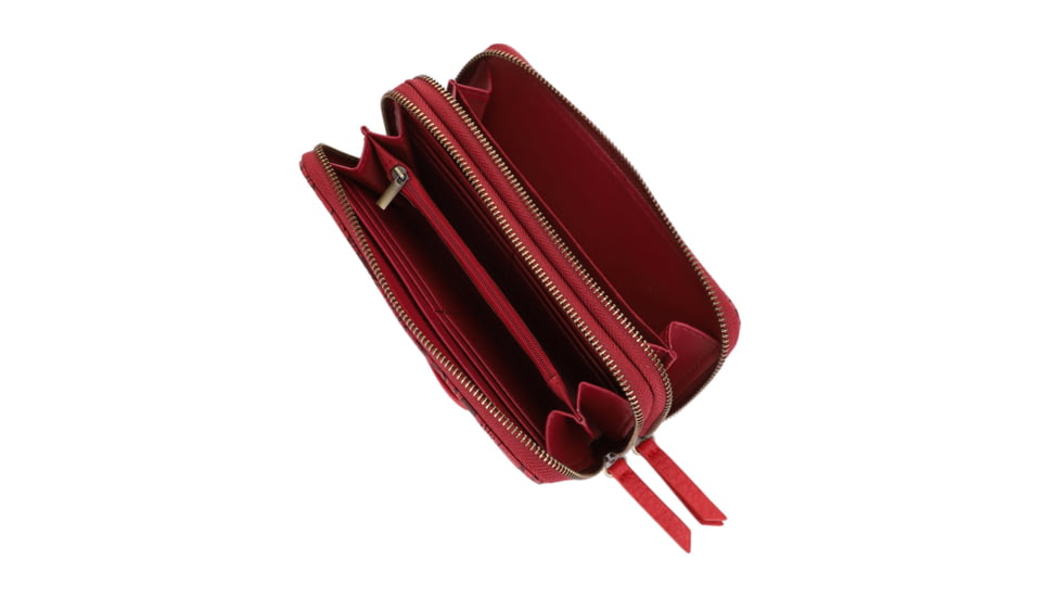 Jessie &amp; James Cassidy Concealed Carry Tote Bag w/Tooling, Matching Wallet, Red, SMC60223S RD/RD