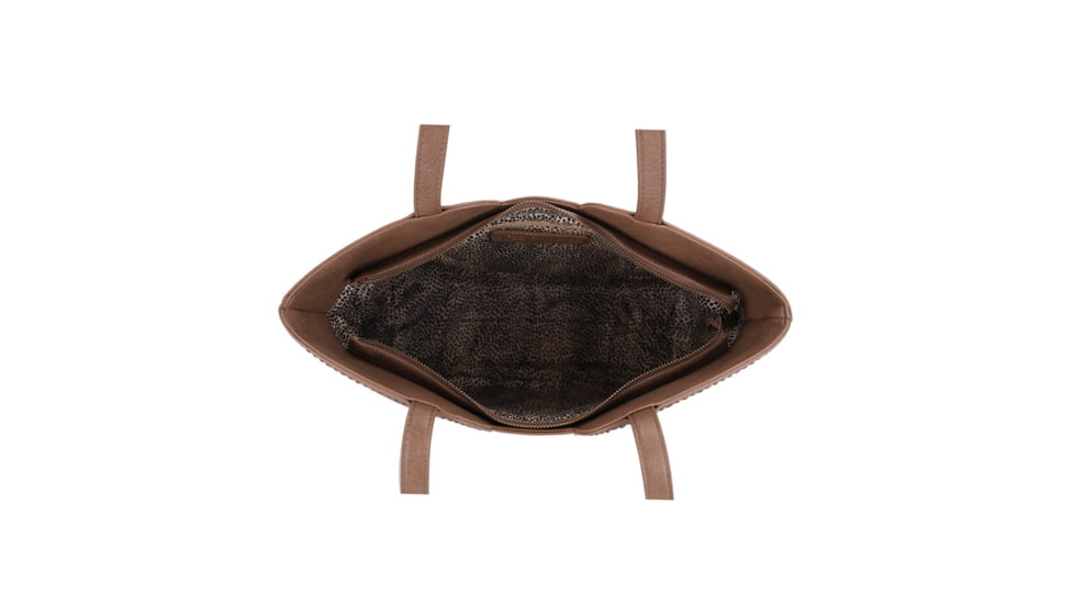 Jessie &amp; James Cassidy Concealed Carry Tote Bag w/Tooling, Matching Wallet, Taupe, SMC60223S TP/TP