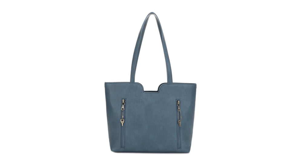 Jessie &amp; James Cassidy Concealed Carry Tote Bag w/Tooling, Matching Wallet, Teal, SMC60223S TL/TL