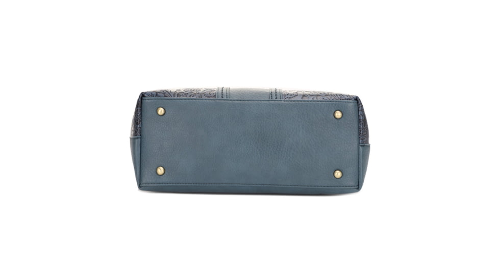 Jessie &amp; James Cassidy Concealed Carry Tote Bag w/Tooling, Matching Wallet, Teal, SMC60223S TL/TL