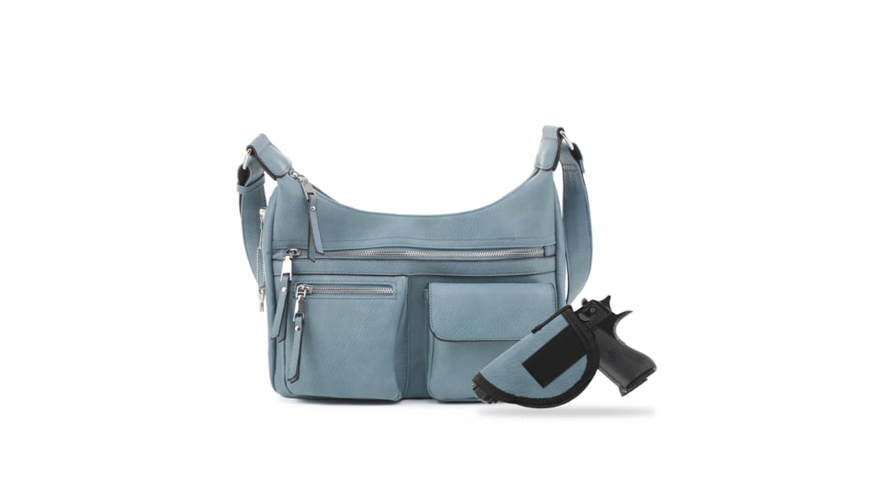 Jessie &amp; James Elle Concealed Carry Hobo Handbag CCW Handbag, Blue, AMC5803L DBL