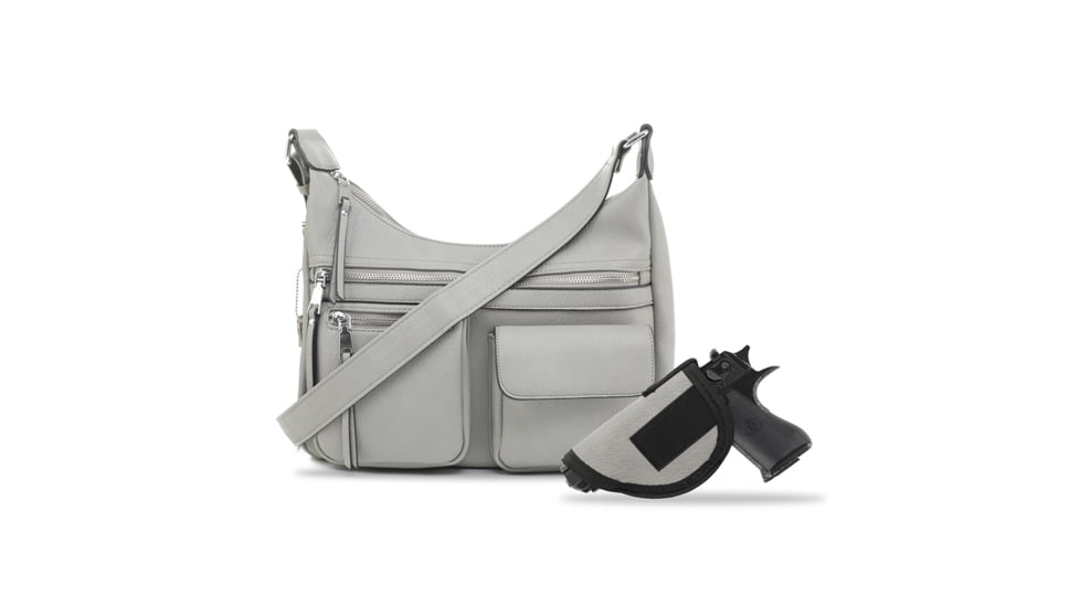 Jessie &amp; James Elle Concealed Carry Hobo Handbag CCW Handbag, Grey, AMC5803L GY