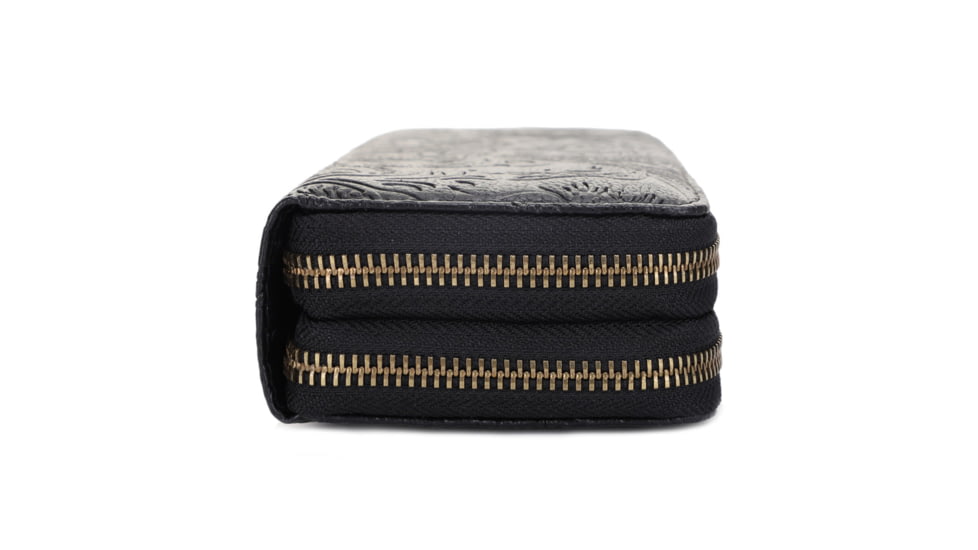 Jessie &amp; James Filly Tooled Wallet, Black, SM52131 BK/BK