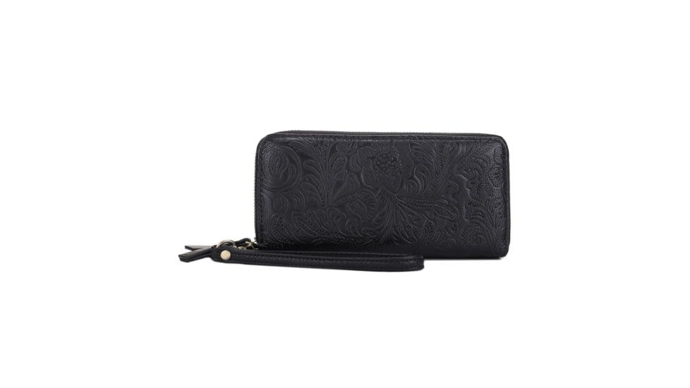 Jessie &amp; James Filly Tooled Wallet, Black, SM52131 BK/BK