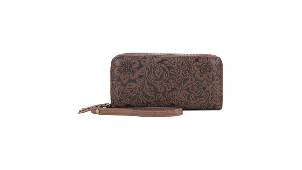 Jessie &amp; James Filly Tooled Wallet, Taupe, SM52131 TP/TP