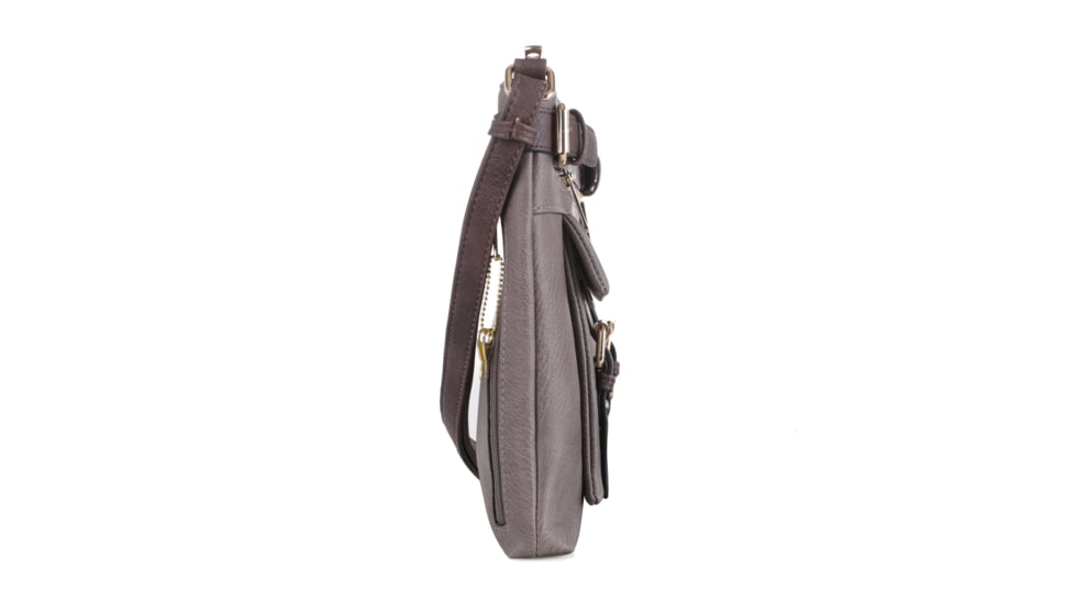 Jessie &amp; James Hannah Concealed Carry Lock and Key Crossbody CCW Handbag, Stone, AMC8535L ST/CF