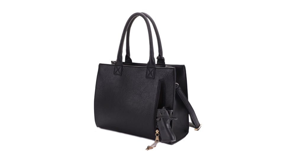 Jessie &amp; James Kate Concealed Carry Lock and Key Satchel w/Coin Pouch, Black, AMC4032L BK