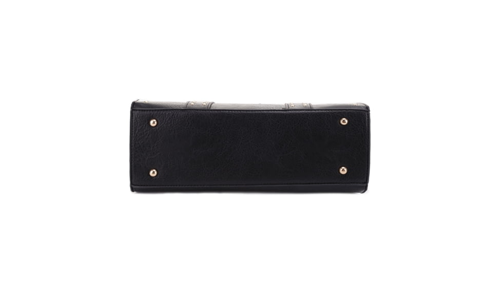 Jessie &amp; James Kate Concealed Carry Lock and Key Satchel w/Coin Pouch, Black, AMC4032L BK