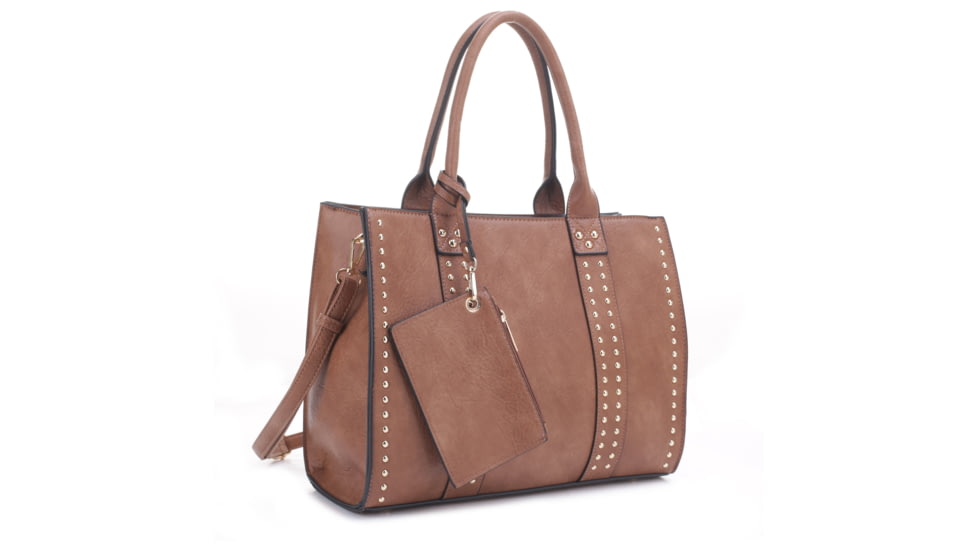 Jessie &amp; James Kate Concealed Carry Lock and Key Satchel with Coin Pouch CCW Handbag, Tan, C4032L TN