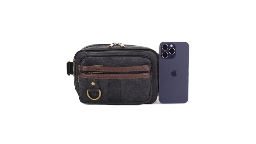 Jessie &amp; James Klamath Canvas CCW Waist Bag, Black, SMC614-11 BK