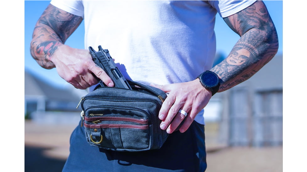 Jessie &amp; James Klamath Canvas CCW Waist Bag, Black, SMC614-11 BK