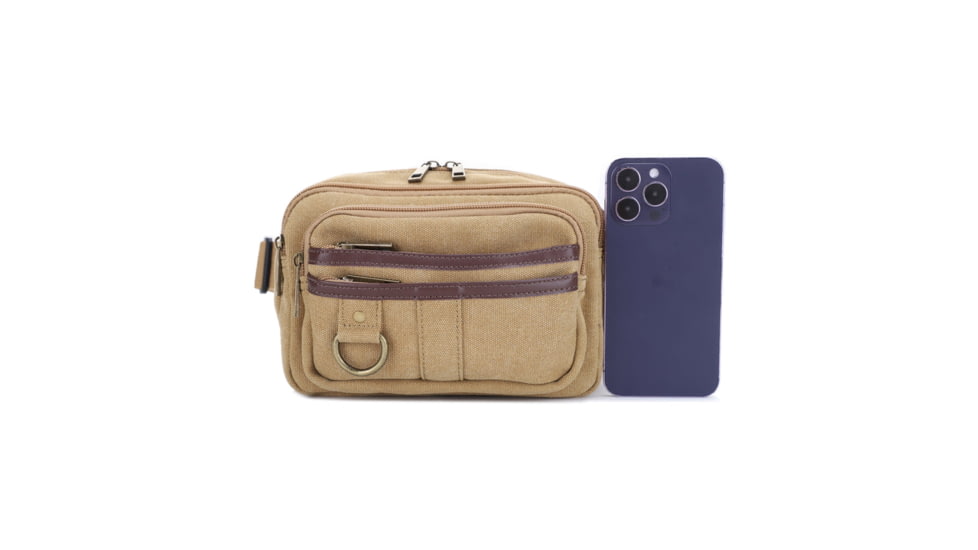 Jessie &amp; James Klamath Canvas CCW Waist Bag, Khaki, SMC614-11 KH