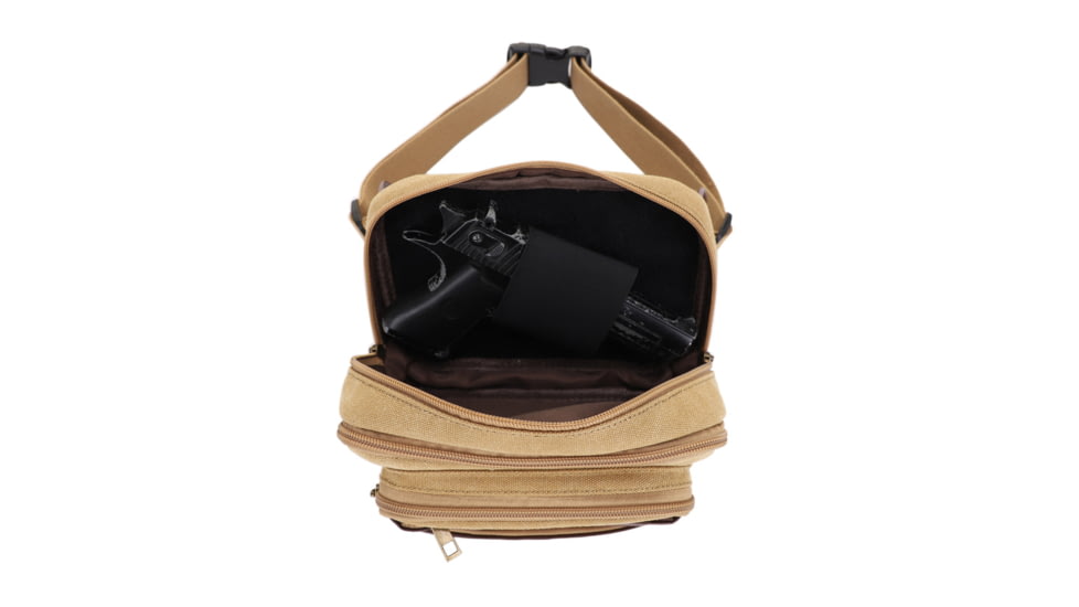 Jessie &amp; James Klamath Canvas CCW Waist Bag, Khaki, SMC614-11 KH
