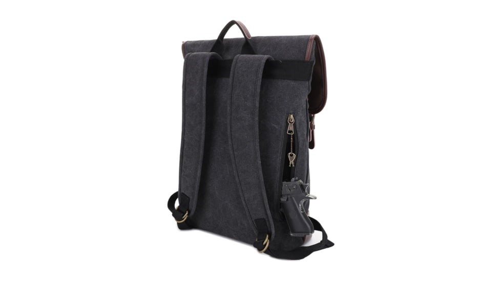 Jessie &amp; James Lassen CCW Vintage Style Backpack, Black, SMC611-3 BK