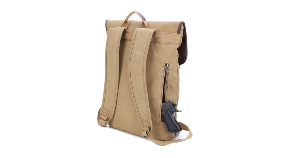 Jessie &amp; James Lassen CCW Vintage Style Backpack, Khaki, SMC611-3 KH