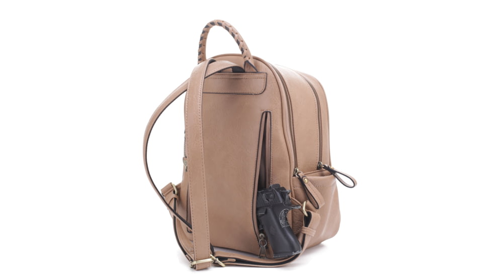 Jessie &amp; James Madison Concealed Carry Backpack Purse CCW Handbag, Taupe, SMC31313 TP